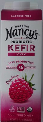 Raspberry Organic Kefir Lowfat Cultured Milk, Raspberry