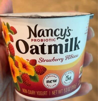 Strawberry Hibiscus Probiotic Oatmilk Non-Dairy Yogurt, Strawberry Hibiscus