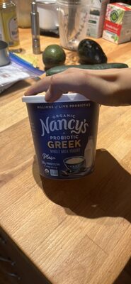 Plain Organic Probiotic Greek Whole Milk Yogurt, Plain