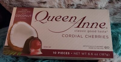 Dark Chocolate With Coconut Flavor Cordial Cherries, Dark Chocolate With Coconut