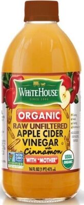 Organic Raw Unfiltered With Cinnamon Apple Cider Vinegar