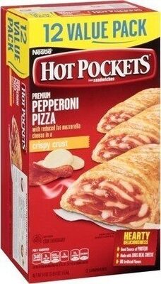 Premium Pepperoni Pizza With Reduced Fat Mozzarella Cheese In A Crispy Crust Sandwiches, Premium Pepperoni Pizza