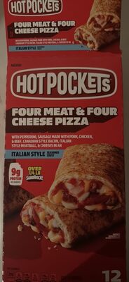 Hot Pockets Four Meat and Four Cheese Pizza Frozen Sandwiches 51 oz 12 pack Box