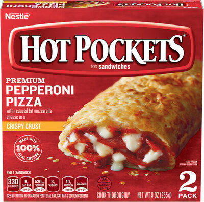 HOT POCKETS Pepperoni Pizza Frozen Sandwiches 2 ct Box