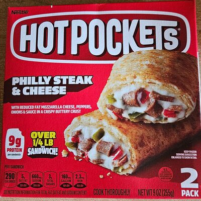 Philly Steak & Cheese With Reduced Fat Mozzarella Cheese, Peppers, Onions & Sauce In A Seasoned Crust Sandwiches, Philly Steak & Cheese