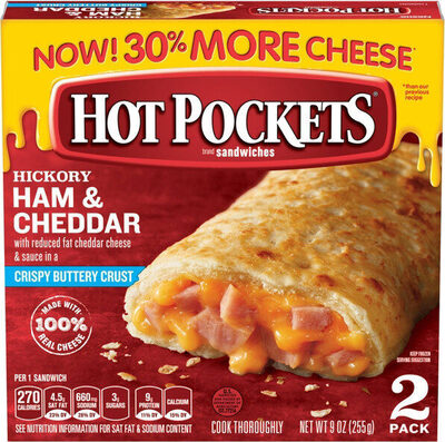 Hickory Ham & Cheddar With Reduced Fat Cheddar Cheese & Sauce In A Crispy Buttery Crust, Hickory Ham & Cheddar