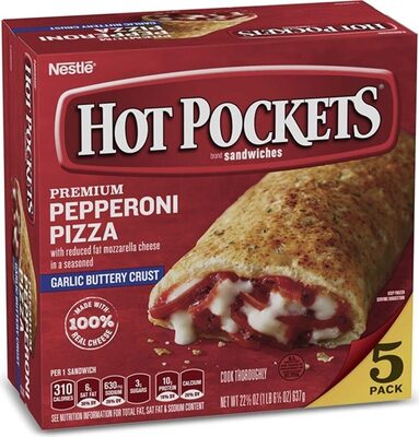 Hot Pockets Pepperoni Pizza 5pk Frozen Sandwiches 22.5oz Box