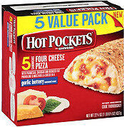 Four Cheese Pizza With Parmesan, Reduced Fat Cheddar, Provolone & Mozzarella Cheeses In A Garlic Buttery Crust Sandwiches, Four Cheese Pizza