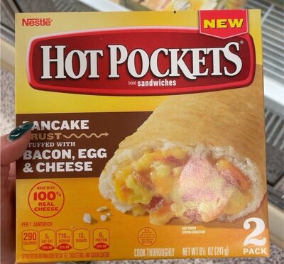 Pancake Crust Stuffed With Bacon, Egg & Cheese Sandwiches, Bacon, Egg & Cheese