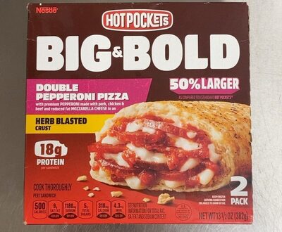 Hot Pockets Big and Bold Loaded Pepperoni 2pk Frozen Sandwiches 13.5oz Box
