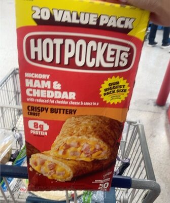 Hot Pockets Crispy Crust Ham and Cheddar Frozen Sandwiches 90 oz 20 pack Carton
