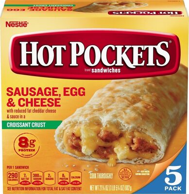 Sausage, Egg & Cheese With Reduced Fat Cheddar Cheese & Sauce In A Croissant Crust, Sausage, Egg & Cheese