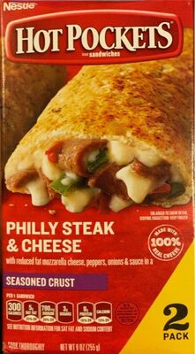 Hot Pockets Philly Steak and Cheese Frozen Sandwiches 9oz 2 Pack Box