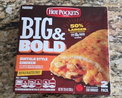 Hot Pockets Big and Bold Buffalo Style Chicken Frozen Sandwiches 13.5oz 2 Pack Box