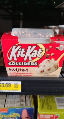Vanilla Twisted Dessert With Kit Kat Crumbles Colliders, Vanilla