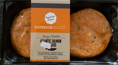 Spicy Cheddar Atlantic Salmon Burgers, Spicy Cheddar