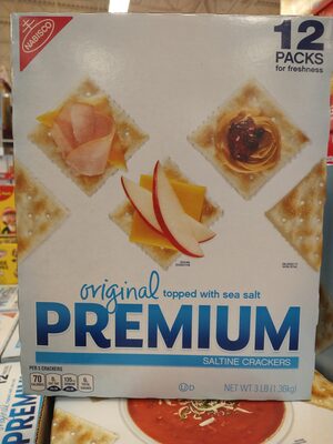 Original Topped With Sea Salt Saltine Premium Crackers, Original Topped With Sea Salt Saltine