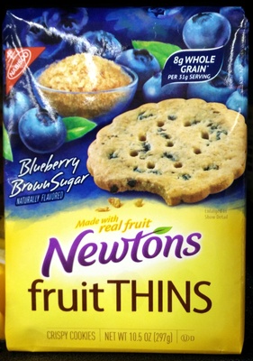 Nabisco Newtons Fruit Thins Cookies Blueberry Brown Sugar Cafe Crisps1X10.500 Oz