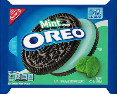 Nabisco Oreo Sandwich Cookies Chocolate Mint 1X15.25 Oz