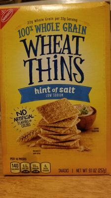Nabisco Wheat Thins Crackers Hint Of Salt 1X9.100 Oz