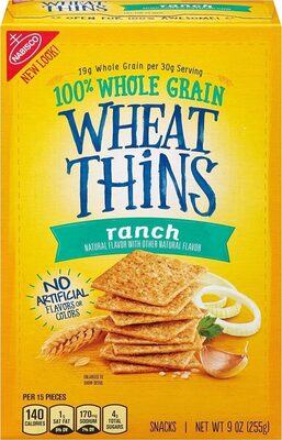 Nabisco Wheat Thins Crackers Ranch 1X9.000 Oz