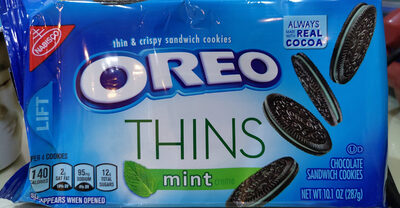 Mint Creme Chocolate Thins Sandwich Cookies, Mint Creme Chocolate