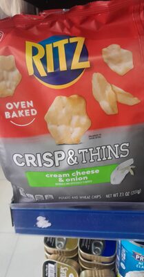 Cream Cheese & Onion Crisp & Thins Potato And Wheat Chips, Cream Cheese & Onion