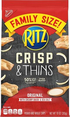 Original With Creamy Onion & Sea Salt Crisp & Thins Potato And Wheat Chips, Original With Creamy Onion & Sea Salt