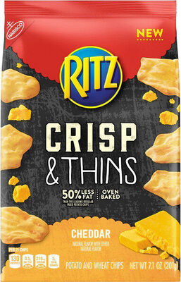 Crisp And Thins Cheddar Chips, Cheddar