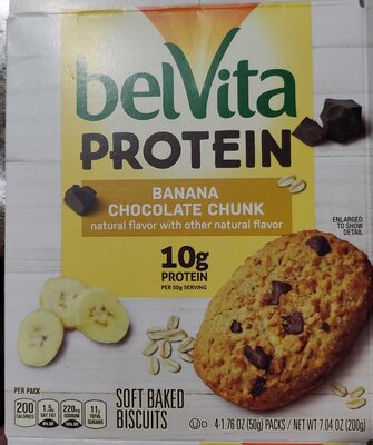 Banana Chocolate Chunk Protein Soft Baked Biscuits, Banana Chocolate Chunk