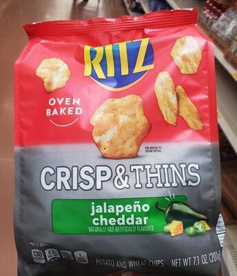 Jalapeno Cheddar Crisp & Thins Potato And Wheat Chips, Jalapeno Cheddar