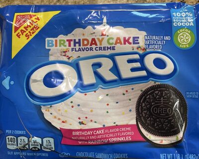 Birthday Cake Creme Chocolate Sandwich Cookies With Rainbow Sprinkles, Birthday Cake Creme Chocolate With Rainbow Sprinkles