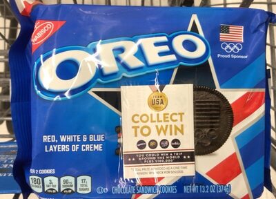 Red, White & Blue Layers Of Creme Chocolate Sandwich Cookies, Red, White & Blue Layers Of Creme Chocolate