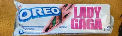 Lady Gaga Pink Colored Golden Sandwich Cookies With Green Creme, Lady Gaga Pink Colored Golden