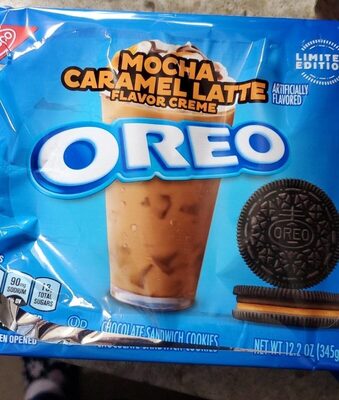 Mocha Caramel Latte Flavor Creme Chocolate Sandwich Cookies, Mocha; Caramel Latte; Chocolate