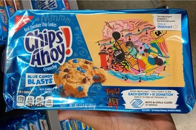 Blue Candy Blasts Real Chocolate Chip Cookies With Candy, Blue Candy Blasts