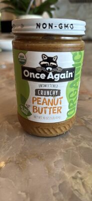 Crunchy Unsweetened Salt Free Peanut Butter, Crunchy Unsweetened