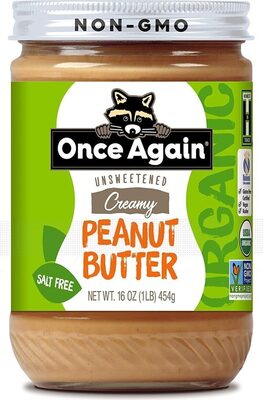 Creamy Unsweetened Salt Free Peanut Butter, Creamy Unsweetened
