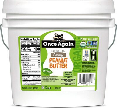 Unsweetened Creamy Peanut Butter, Unsweetened Creamy
