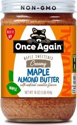 Creamy Maple Sweetened Maple Almond Butter, Creamy Maple Sweetened