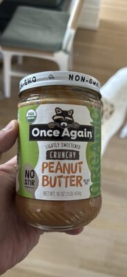Lightly Sweetened Crunchy Peanut Butter, Lightly Sweetened