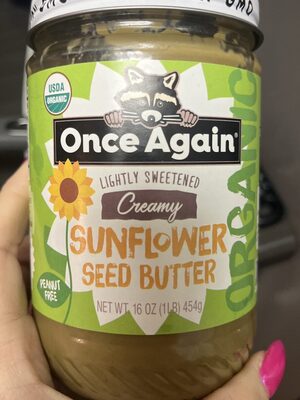 Lightly Sweetened Creamy Organic Sunflower Seed Butter, Lightly Sweetened Creamy