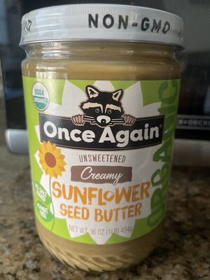 Unsweetened Creamy Sunflower Seed Butter, Unsweetened Creamy