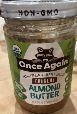Crunchy Unsweetened & Lightly Toasted Salt Free Almond Butter, Crunchy Unsweetened & Lightly Toasted