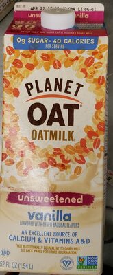 Unsweetened Vanilla Oatmilk, Unsweetened Vanilla