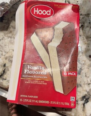 Vanilla Flavored Ice Cream Between Chocolate Wafers Ice Cream Sandwiches, Vanilla
