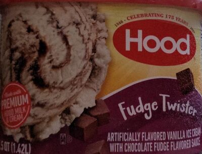 Fudge Twister Vanilla Ice Cream With Chocolate Fudge Sauce, Fudge Twister