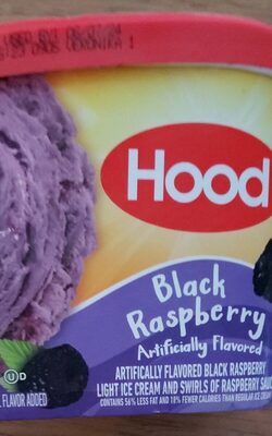 Black Raspberry Light Ice Cream And Swirls Of Raspberry Sauce, Black Raspberry