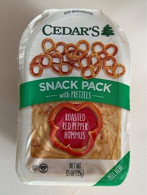 Roasted Red Pepper Hommus With Pretzels Snack Packs, Roasted Red Pepper Hommus With Pretzels