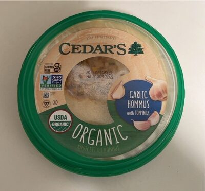 Organic Garlic With Toppings Hommus, Garlic
